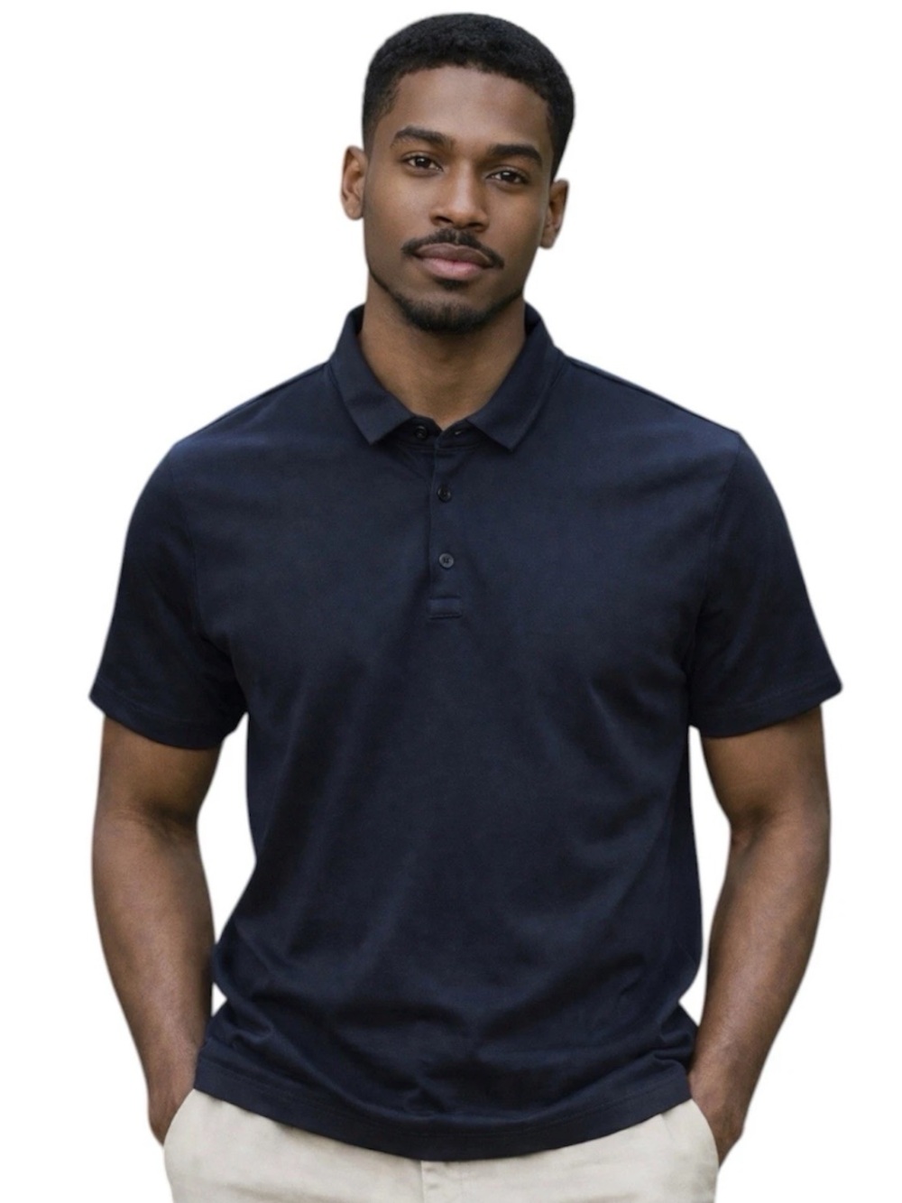 Banana Republic Luxe Touch Performance Polo Shirt Men’s L Black Cotton Golf